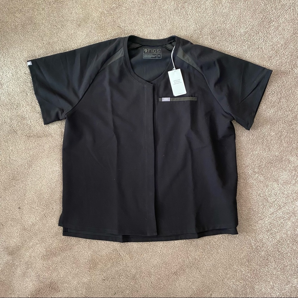 Figs Scrub Top Black XXL